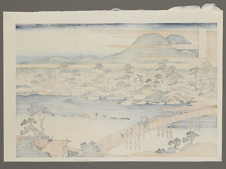 Yamashiro arashiyama togetsukyo from the series Shokoku meisho kiran by Katsushika Hokusai, (Large print size) / BJ320-614