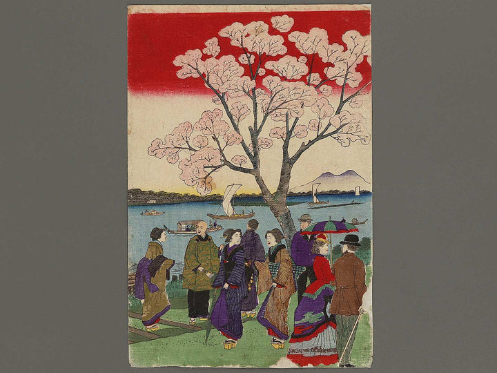 Tokyo meisho dai ichi no shokei bokusui tsutsunu hana zakari no zu by Utagawa HIroshige III / BJ336-686