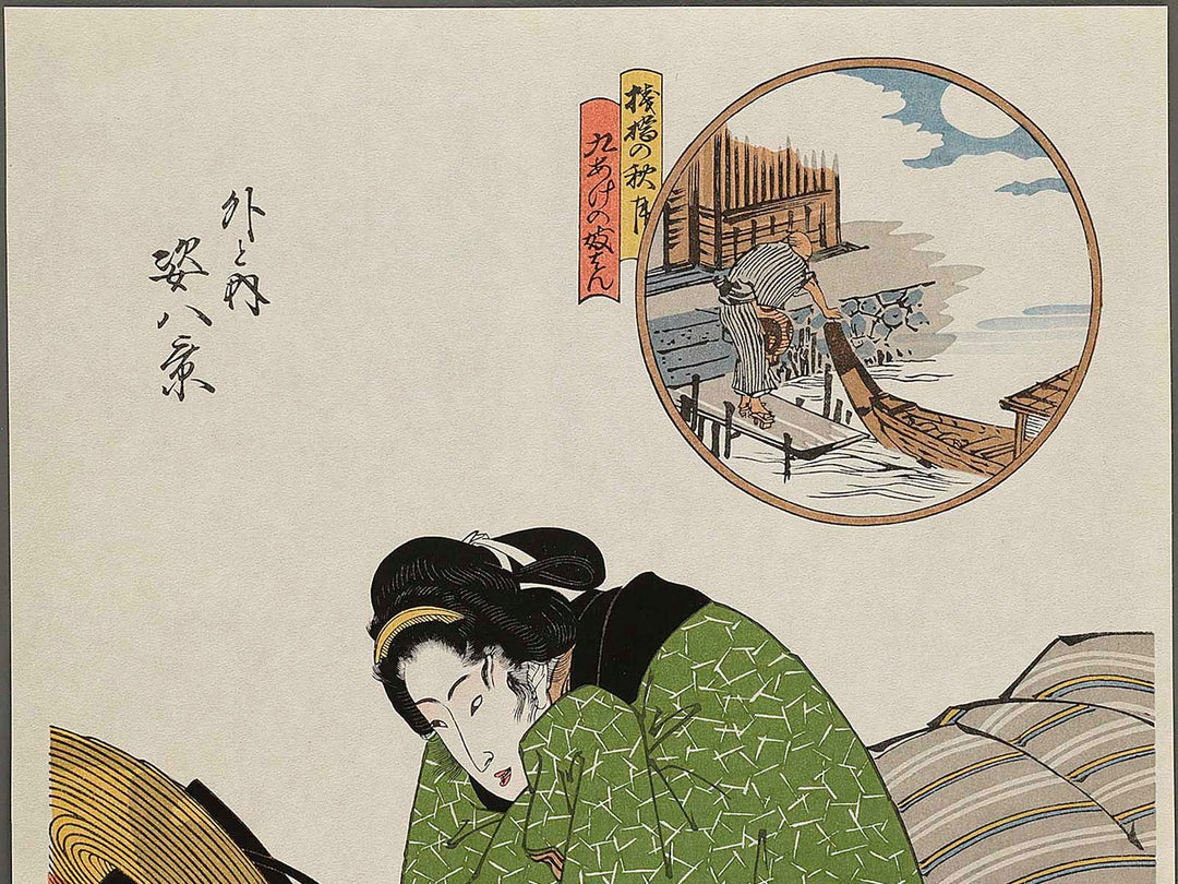 Sanbashi no akiduki  from the series Eight Views of Figures Inside and Outside by Utagawa Hiroshige, (Large print size) / BJ326-256