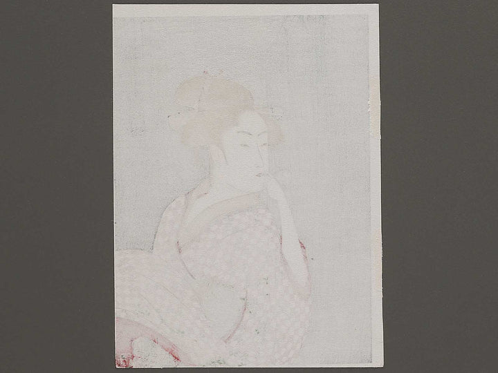 Young Woman Blowing a Popen (glass noisemaker) from the series Ten Classes of Women’s Physiognomy by Kitagawa Utamaro, (Small print size) / BJ335-909