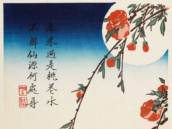 Moonlight night pink   swallow by Utagawa Hiroshige, (Medium print size) / BJ328-132