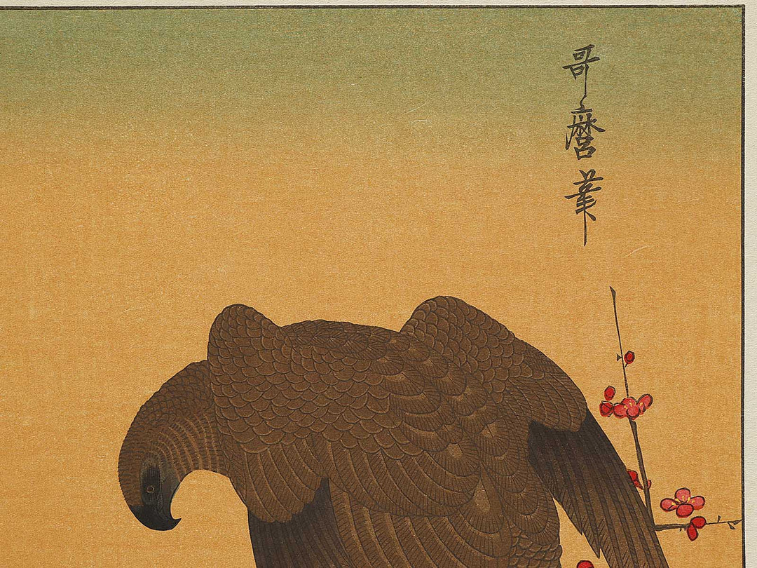 Hawk and Shrike from the series Momotidori kyoka awase by Kitagawa Utamaro, (Large print size) / BJ328-293