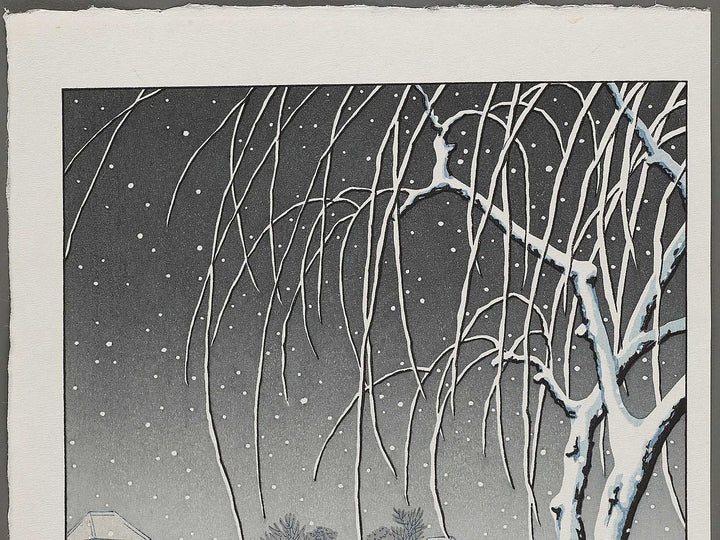 Evening Snow at Edo River by Kawase Hasui, (Large print size) / BJ319-991