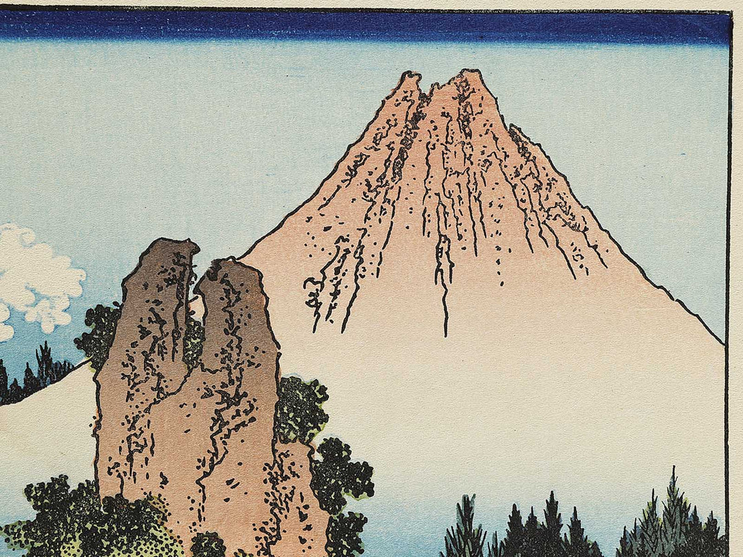 Mt. Fuji seen from a mountain-path near Taisekiji from the series One Hundred Views of Mount Fuji by Katsushika Hokusai, (Medium print size) / BJ327-523