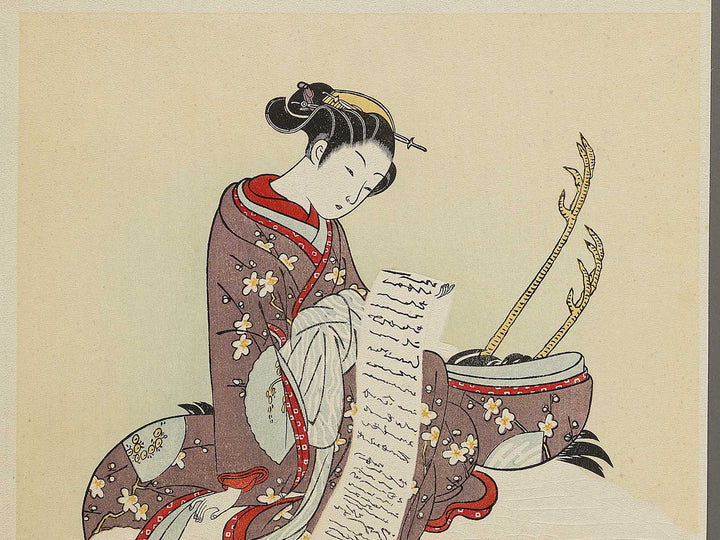 Harlot on a Crane by Suzuki Harunobu, (Medium print size) / BJ325-507