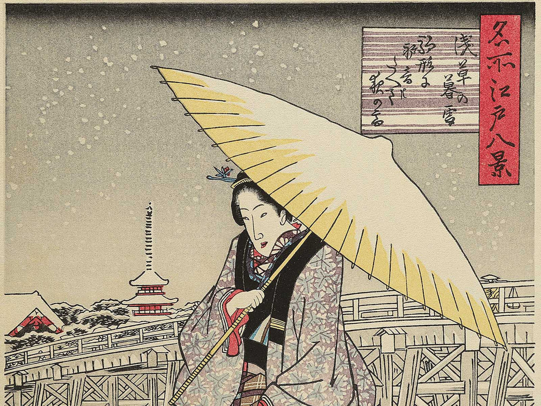 Asakusa no bosetsu from the series Meisho Edo hakkei by Utagawa Hiroshige, (Medium print size) / BJ330-596