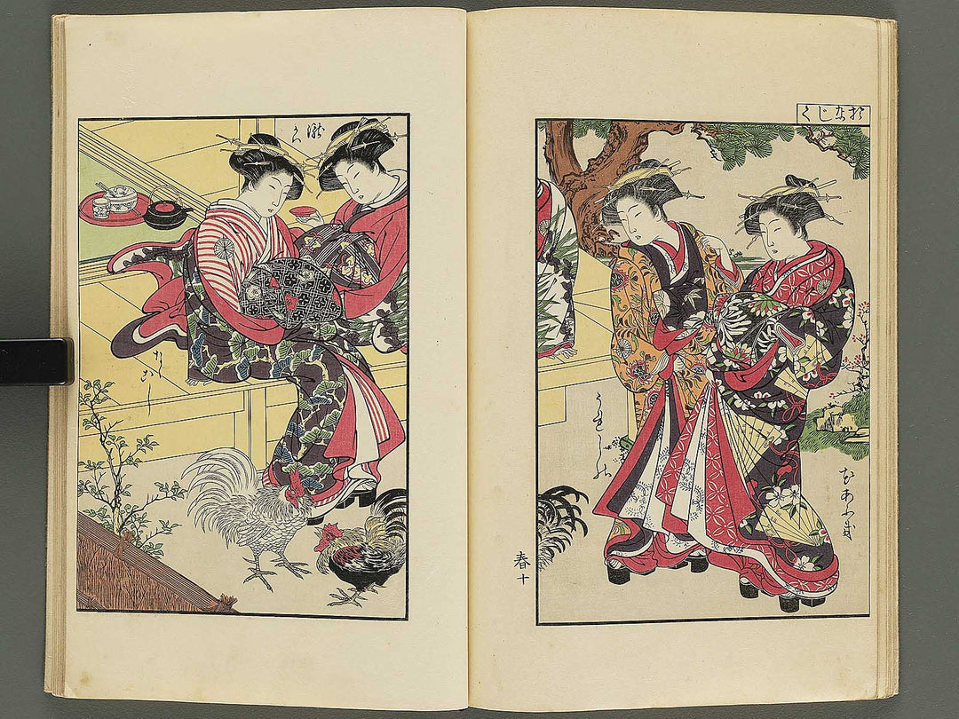Seiro bijin awase sugata kagami Haru natsu by Kitao Shigemasa / BJ344-687