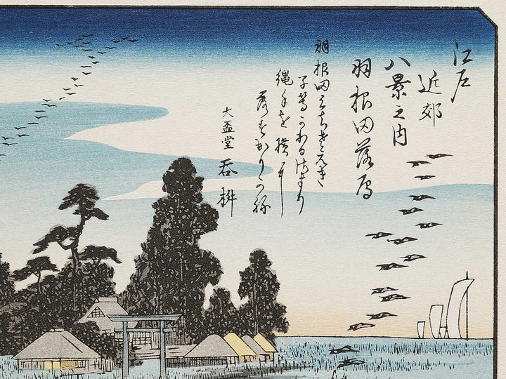 Geese Descending at Haneda from the series Eight Views of the Suburbs of Edo by Utagawa Hiroshige, (Medium print size) / BJ331-303