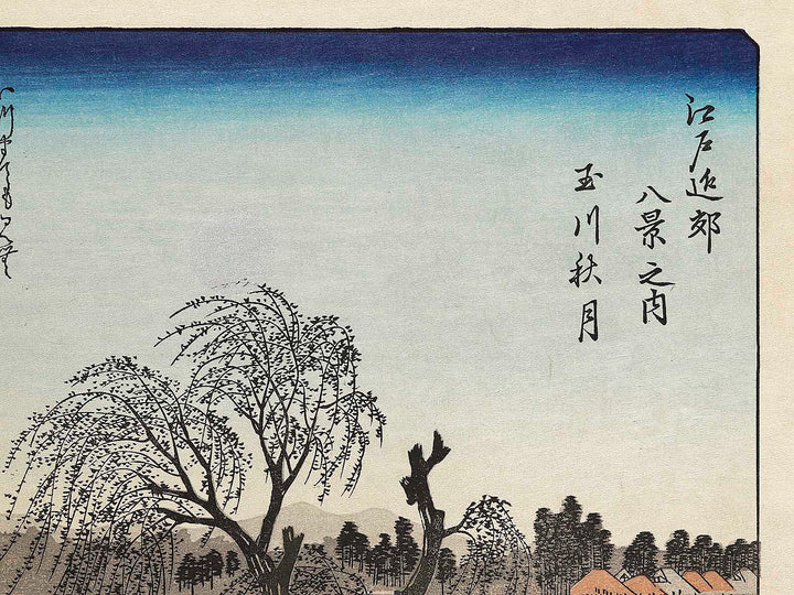 Autumn Moon on the Tama River from the series Eight Views of the Suburbs of Edo by Utagawa Hiroshige, (Large print size) / BJ328-398