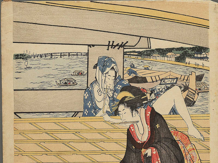 Hashi shita from the series Ryogoku bashi joge by Kitagawa Utamaro, (Medium print size) / BJ349-538