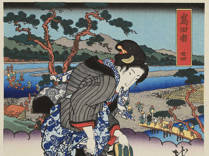 Shimadashuku nijyushi from the series Bijin tokaido by Keisai Eisen, (Large print size) / BJ346-045