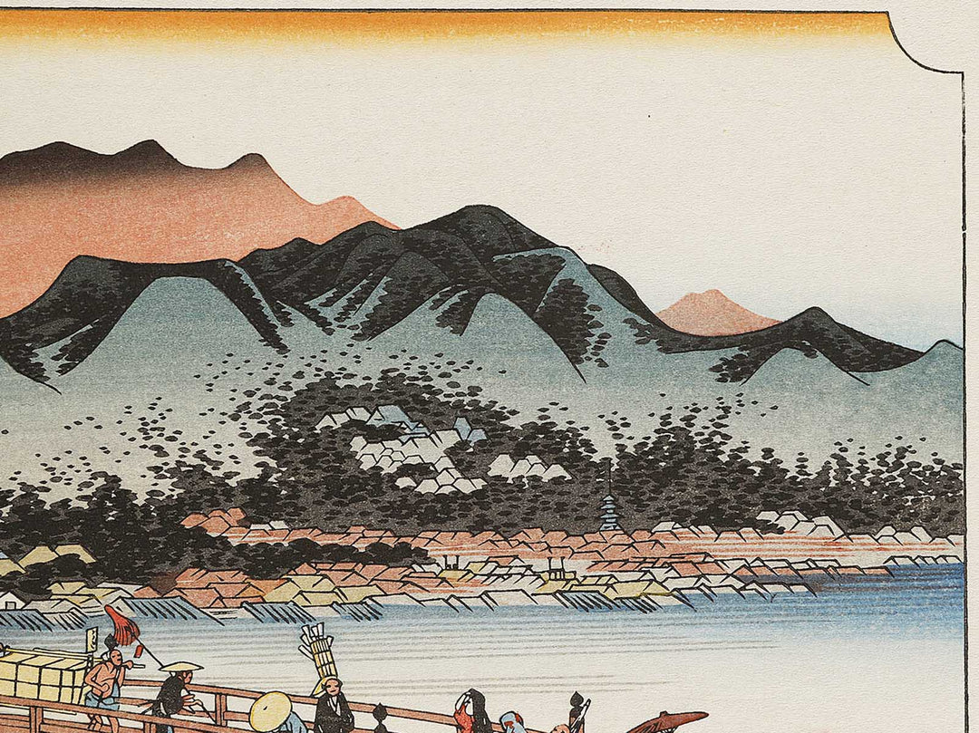 Sanjo Ohashi at Keishi ("the capital") from the series The Fifty-three Stations of the Tokaido by Utagawa Hiroshige, (Large print size) / BJ330-015
