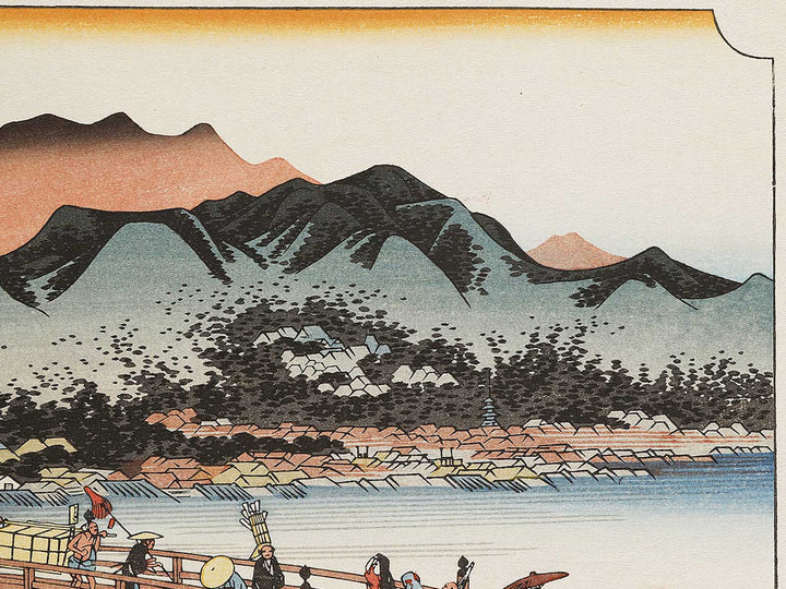 Sanjo Ohashi at Keishi ("the capital") from the series The Fifty-three Stations of the Tokaido by Utagawa Hiroshige, (Large print size) / BJ330-015