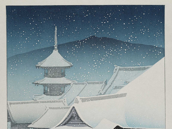 Spring Snow, Kyoto Kiyomizu Temple by Kawase Hasui, (Large print size) / BJ294-763