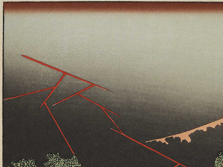 Fuji in a Thunderstorm from the series One Hundred Views of Mount Fuji by Katsushika Hokusai, (Medium print size) / BJ321-762