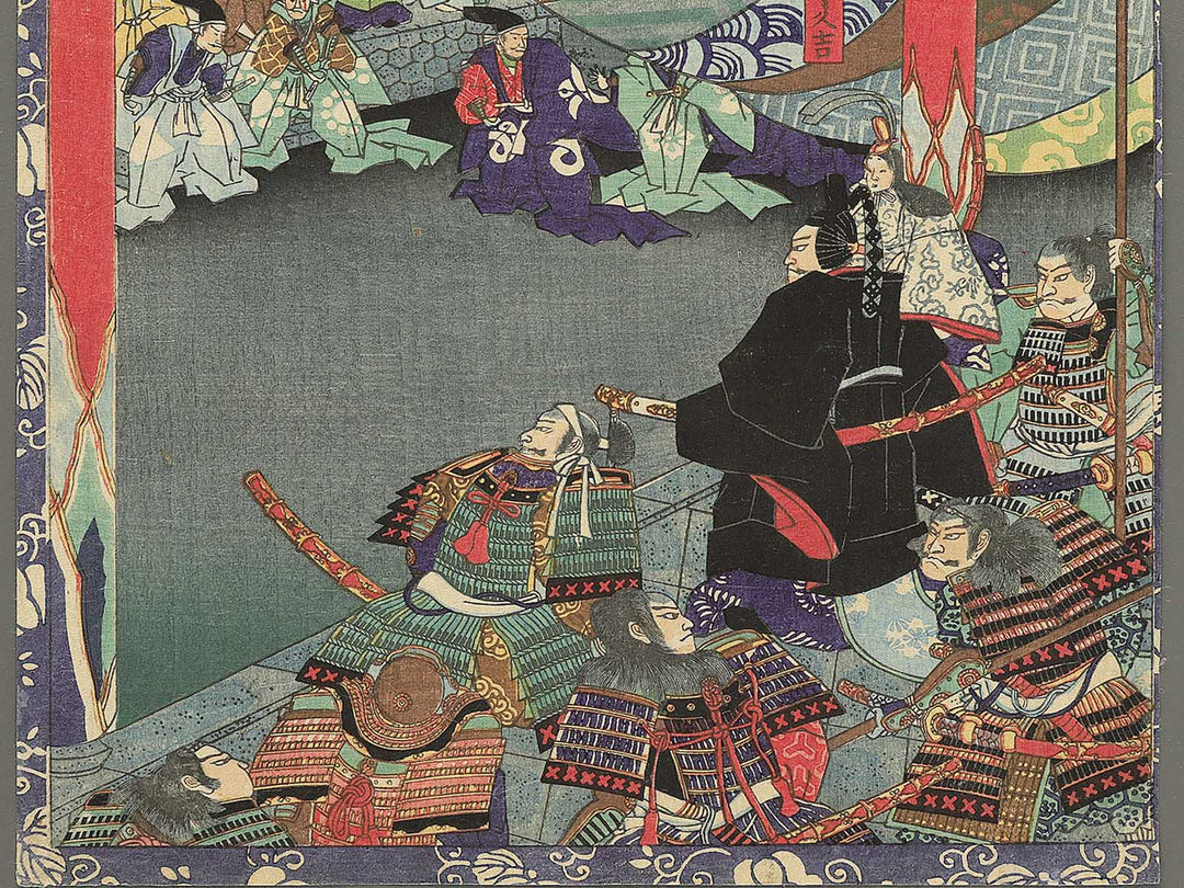 Shiju Daitokuji no shoko ni shoshi no junretsu wo tadasu from the series Hisago gundan gojuyojo by Utagawa Yoshitsuya / BJ348-425