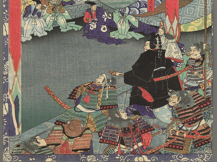 Shiju Daitokuji no shoko ni shoshi no junretsu wo tadasu from the series Hisago gundan gojuyojo by Utagawa Yoshitsuya / BJ348-425