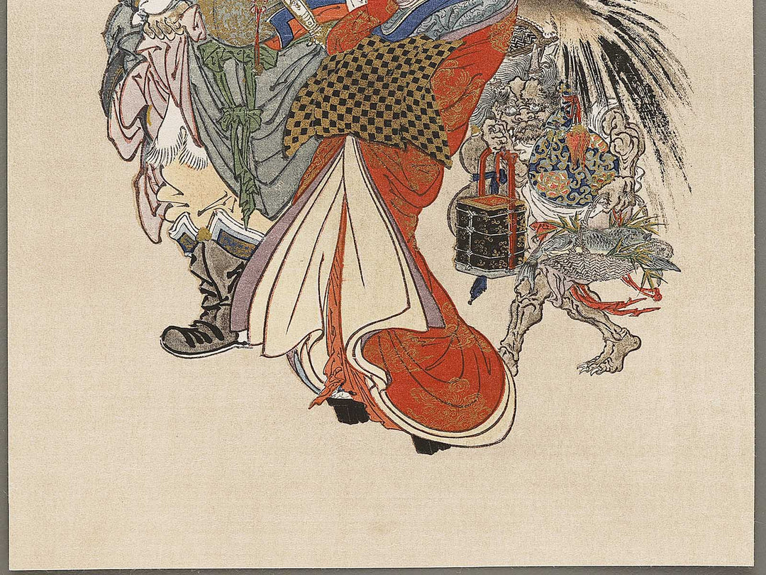 Bijin and Shoki by Kawanabe Kyosai, (Medium print size) / BJ330-799