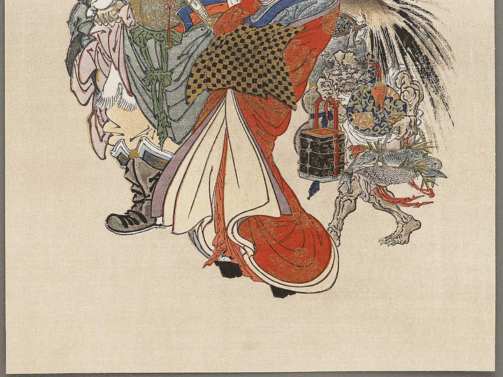 Bijin and Shoki by Kawanabe Kyosai, (Medium print size) / BJ330-799