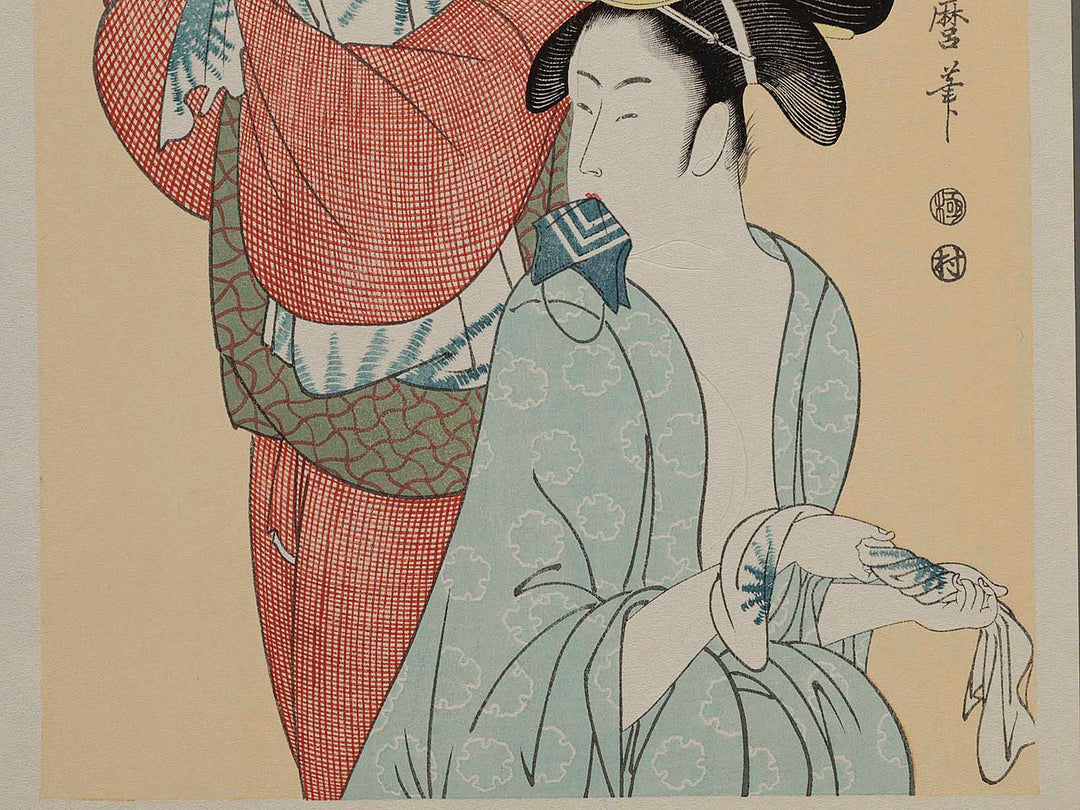 Hour of the Horse (around noon) from the series Daughter Sundial by Kitagawa Utamaro, (Medium print size) / BJ221-515