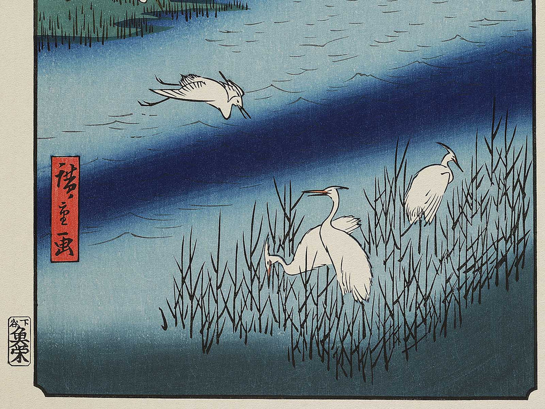 Sakasai Ferry from the series One Hundred Famous Views of Edo by Utagawa Hiroshige, (Large print size) / BJ337-211