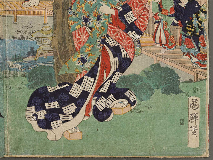 Mitsuuji struggles with a thief from Kasumitatsu Miyoshi no Genji by Utagawa Kuniteru / BJ327-642