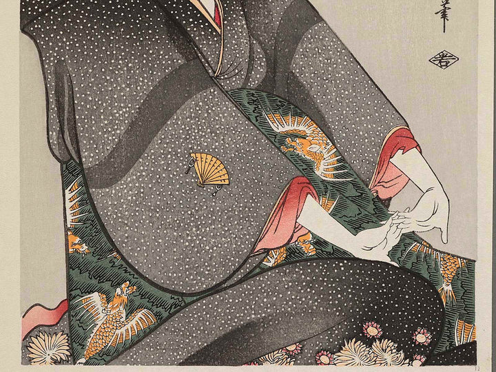 Hanamurasaki of the Tamaya, Sekiya, Teriha from the series A Collection of Contemporary Popular Beauties by Kitagawa Utamaro, (Medium print size) / BJ228-494