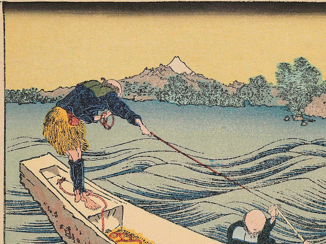 Mt.Fuji from the lake Suwa with Mt.Yatsugatake for a foreground from the series Fugaku hyakkei by Katsushika Hokusai, (Medium print size) / BJ307-503