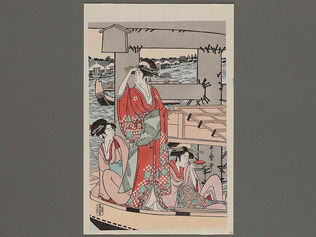 Hashi shita from the series Ryogoku bashi joge by Kitagawa Utamaro, (Small print size) / BJ235-949