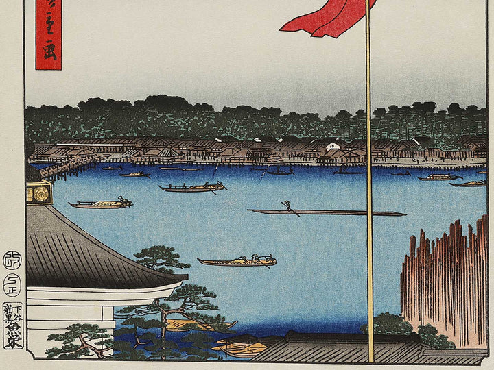 Komagata Hall and Azuma Bridge from the series One Hundred Famous Views of Edo by Utagawa Hiroshige, (Large print size) / BJ336-854