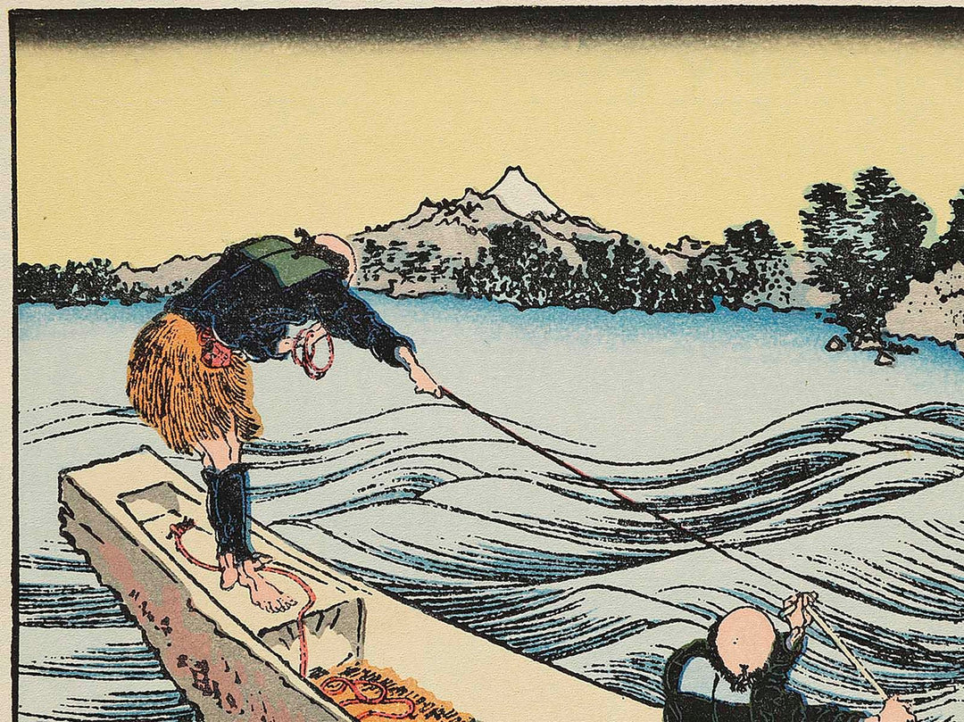 Mt.Fuji from the lake Suwa with Mt.Yatsugatake for a foreground from the series Fugaku hyakkei by Katsushika Hokusai, (Medium print size) / BJ321-874