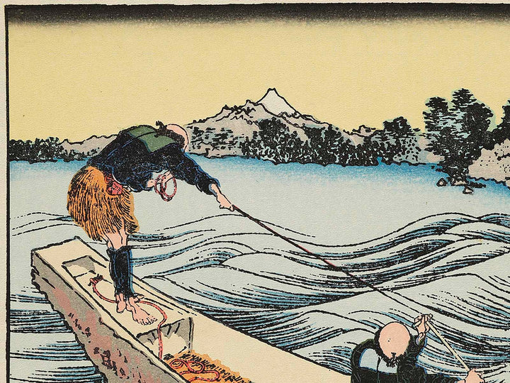 Mt.Fuji from the lake Suwa with Mt.Yatsugatake for a foreground from the series Fugaku hyakkei by Katsushika Hokusai, (Medium print size) / BJ321-874