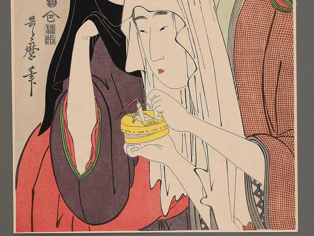 Kamiya Jihei Kinokuniya Koharu from the series Jitsukurabe iro no manakami by Kitagawa Utamaro, (Large print size) / BJ232-834