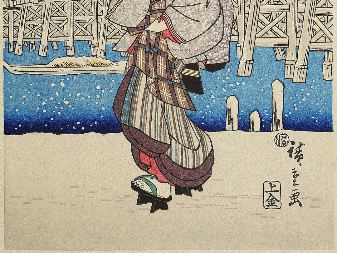 Asakusa no bosetsu from the series Meisho Edo hakkei by Utagawa Hiroshige, (Medium print size) / BJ330-596