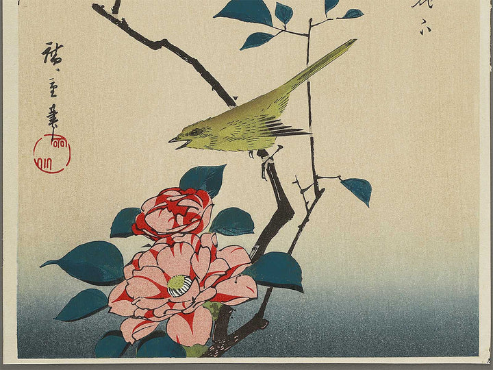 Tsubaki ni uguisu by Utagawa Hiroshige, (Large print size) / BJ324-730