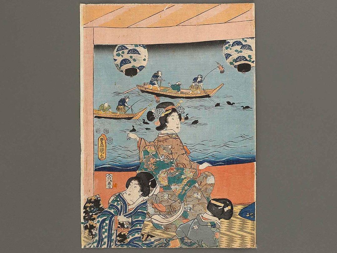 Ukai bune oasobi by Utagawa Kunisada(Toyokuni III) / BJ341-390