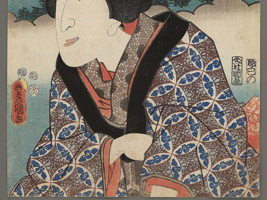 Hara no ni Heisaku musume Oyone from the series Tokaido gojusantsugi no uchi by Utagawa Kunisada(Toyokuni III) / BJ346-983