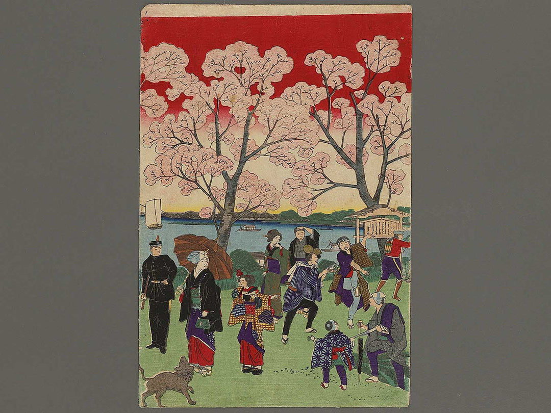 Tokyo meisho dai ichi no shokei bokusui tsutsunu hana zakari no zu by Utagawa HIroshige III / BJ336-686