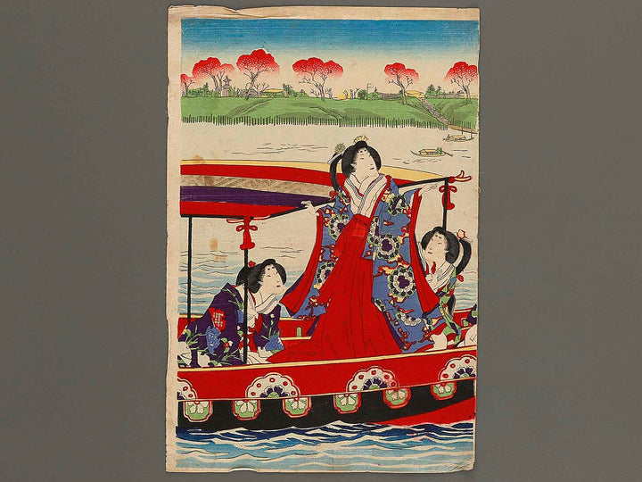 Sumidagawa sakura goyuken no zu by Morikawa Chikashige / BJ339-122