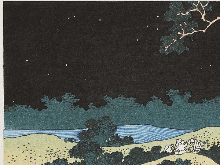 Fishing by Torchlight in Kai Province from the series Oceans of Wisdom by Katsushika Hokusai, (Small print size) / BJ322-875