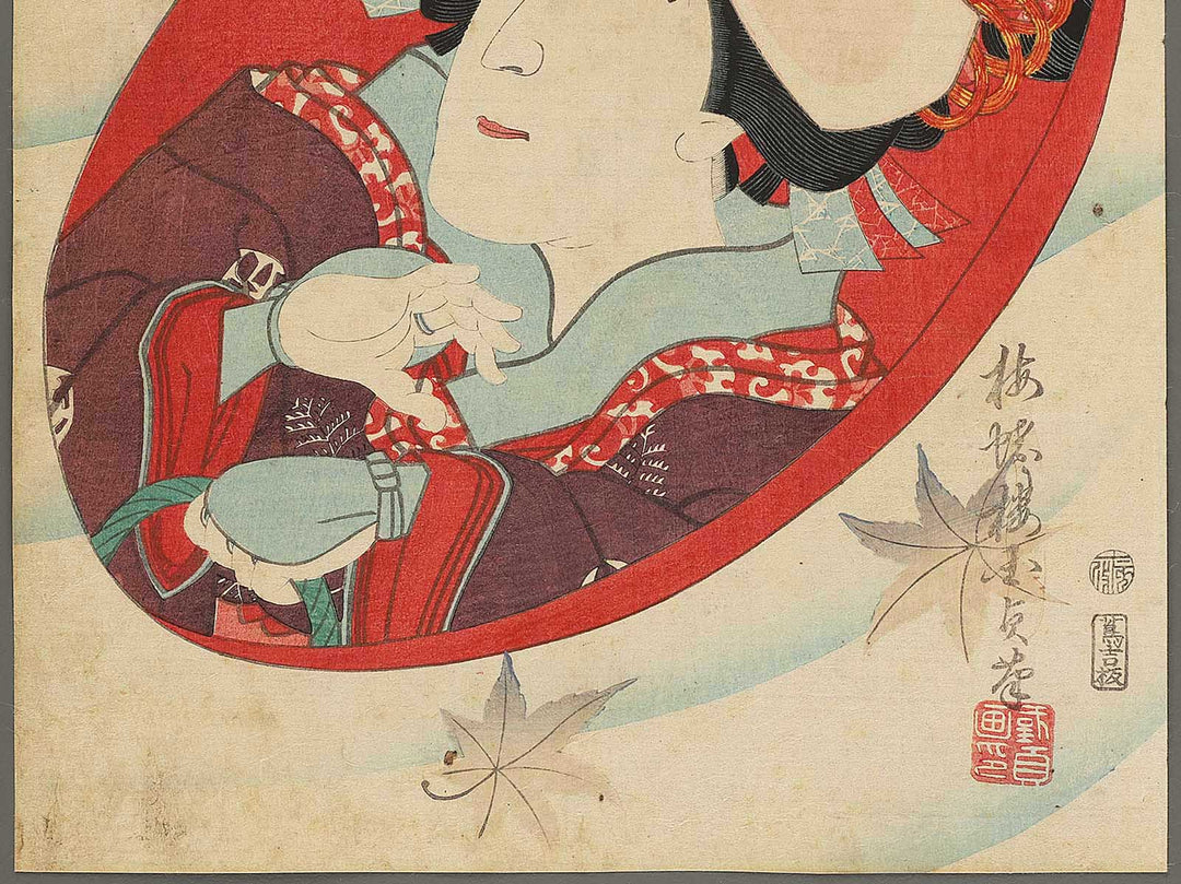 Shinobuuri Okumi Nakamura Icho from the series Haiyu makie no sakazuki shijuhachimai kasane no uchi by Utagawa Kunisada   / BJ303-324