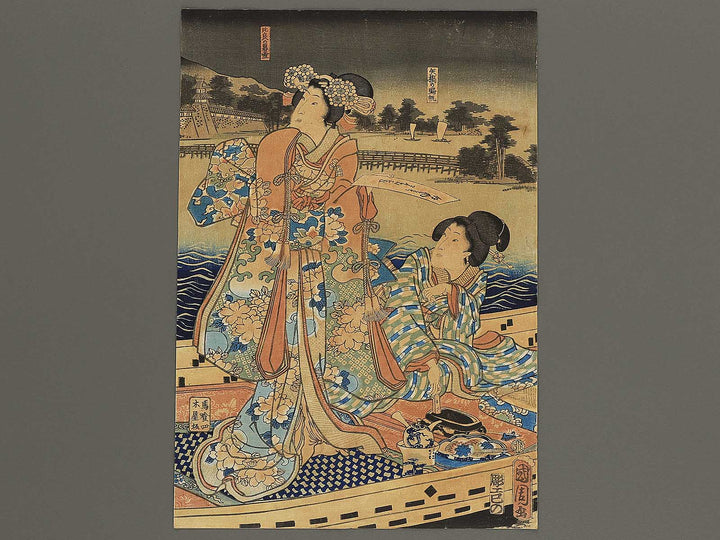 Genji no kimi Omi hakkei yuran no zu by Toyohara Kunichika / BJ345-359