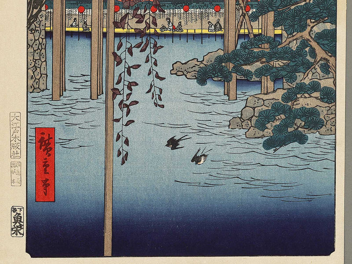 Precincts of the Tenjin Shrine, Kameido from the series One Hundred Famous Views of Edo by Utagawa Hiroshige, (Large print size) / BJ328-384