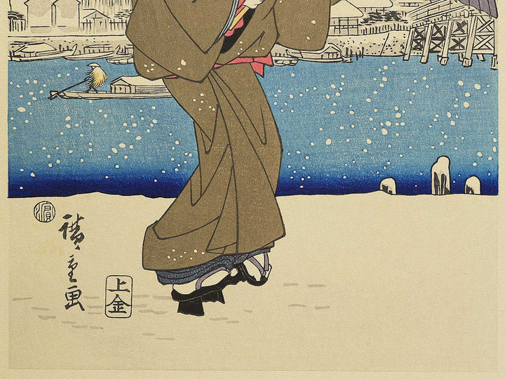 Asakusa no bosetsu from the series Meisho Edo hakkei by Utagawa Hiroshige, (Medium print size) / BJ330-610