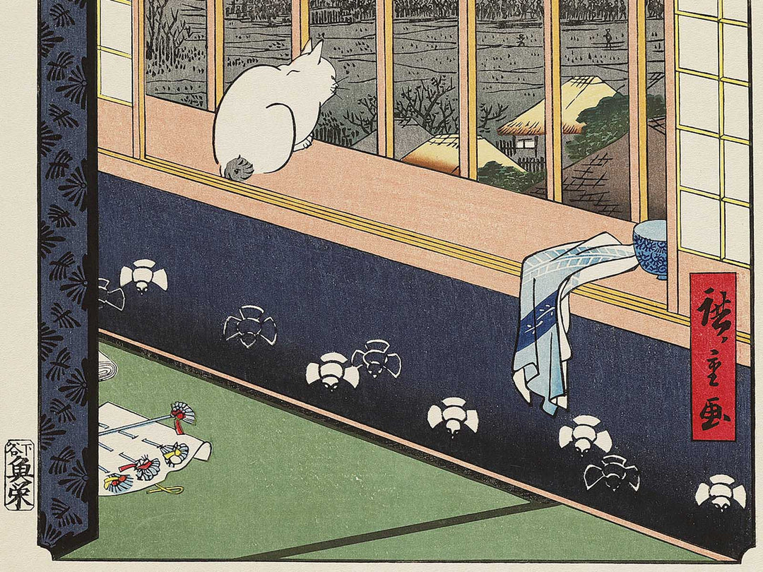 Asakusa rice fields and Torinomachi Festival from the series One Hundred Famous Views of Edo by Utagawa Hiroshige, (Large print size) / BJ337-183