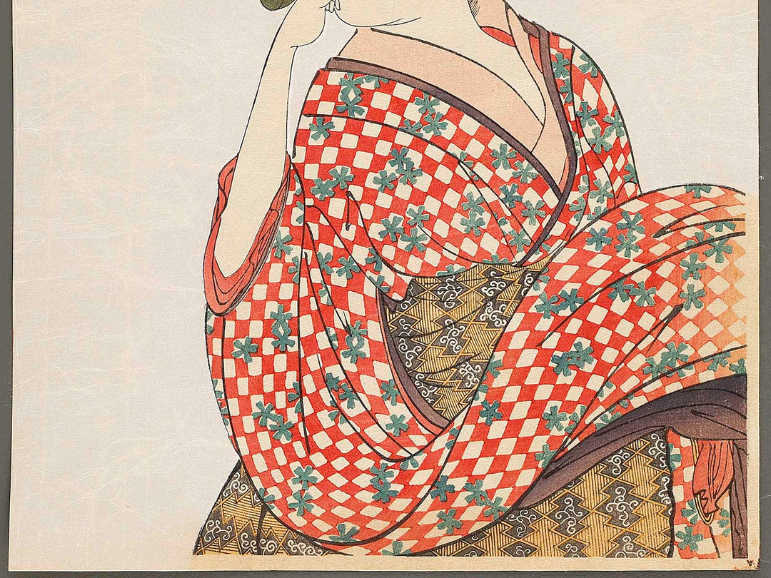 Young Woman Blowing a Popen (glass noisemaker) from the series Ten Classes of WomenÕs Physiognomy by Kitagawa Utamaro, (Large print size) / BJ327-145