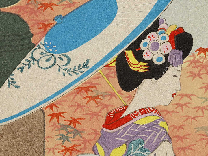 Aki kiyomizudera no koyo from the series Kyoto no shiki no maiko by Hasegawa Sadanobu III / BJ324-639