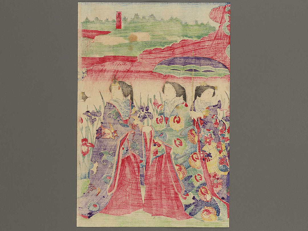 Tokyo Akasaka gyoen hanashobu goyuran narabi ni Takaosan enbo no zu by Utagawa HIroshige III / BJ339-556