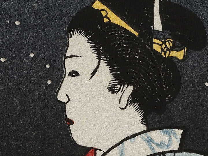 Night View of Matsuchiyama and Sanya Canal from the series One Hundred Famous Views of Edo by Utagawa Hiroshige, (Large print size) / BJ337-134