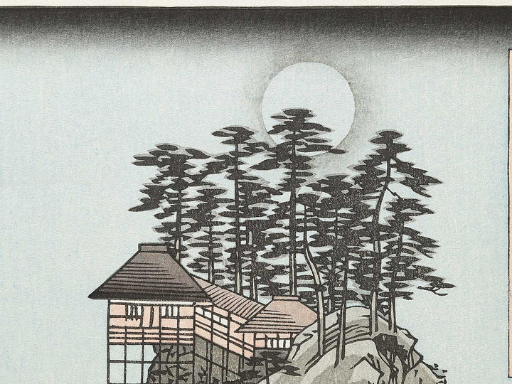 Abuto, Kannon Temple from the series Famous Views of the Sixty-odd Provinces by Utagawa Hiroshige, (Large print size) / BJ334-187